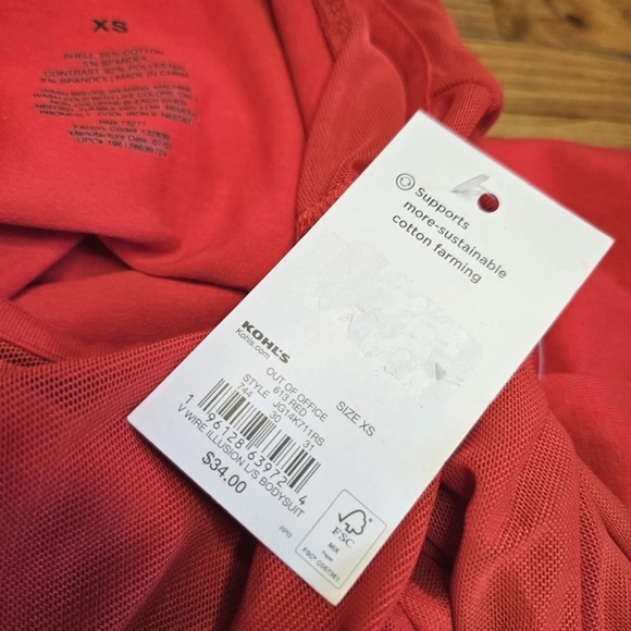 Red Mesh Bodysuit - Picture 4 of 8